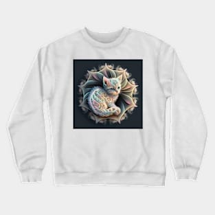 A Fractal Pattern Featuring A Kitten Crewneck Sweatshirt